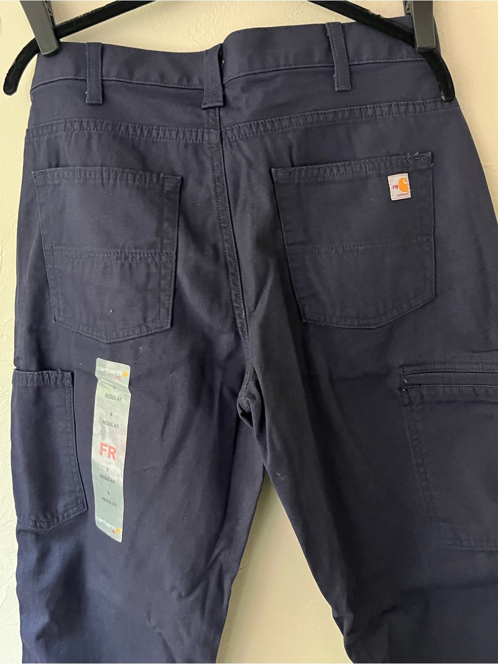 CARHARTT 102689 FLAME RESISTANT RUGGED FLEX CANVAS LOOSE FIT PANTS NAVY 8 - Picture 6 of 7